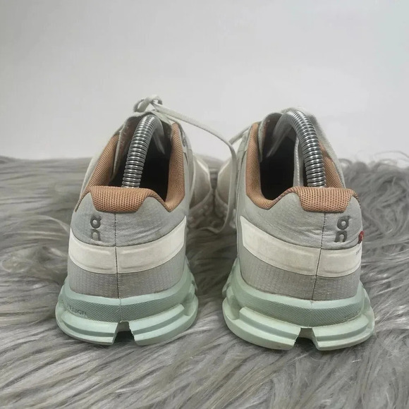 On Running Cloudflow Womens Size 9 Shoes White Green Athletic Running Sneakers - Picture 5 of 10